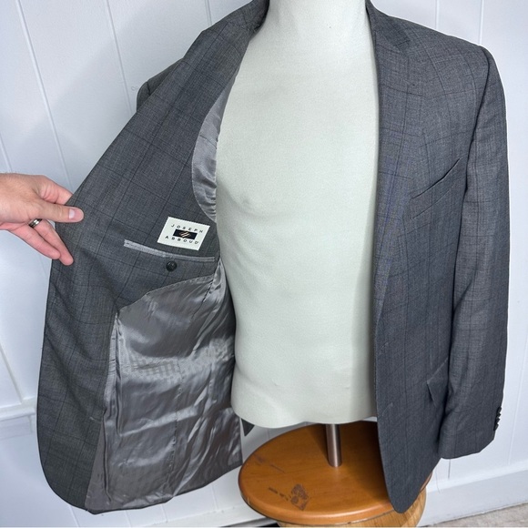 Joseph Abboud Tollegno 1900 Gray Windowpane Blazer - Picture 11 of 12